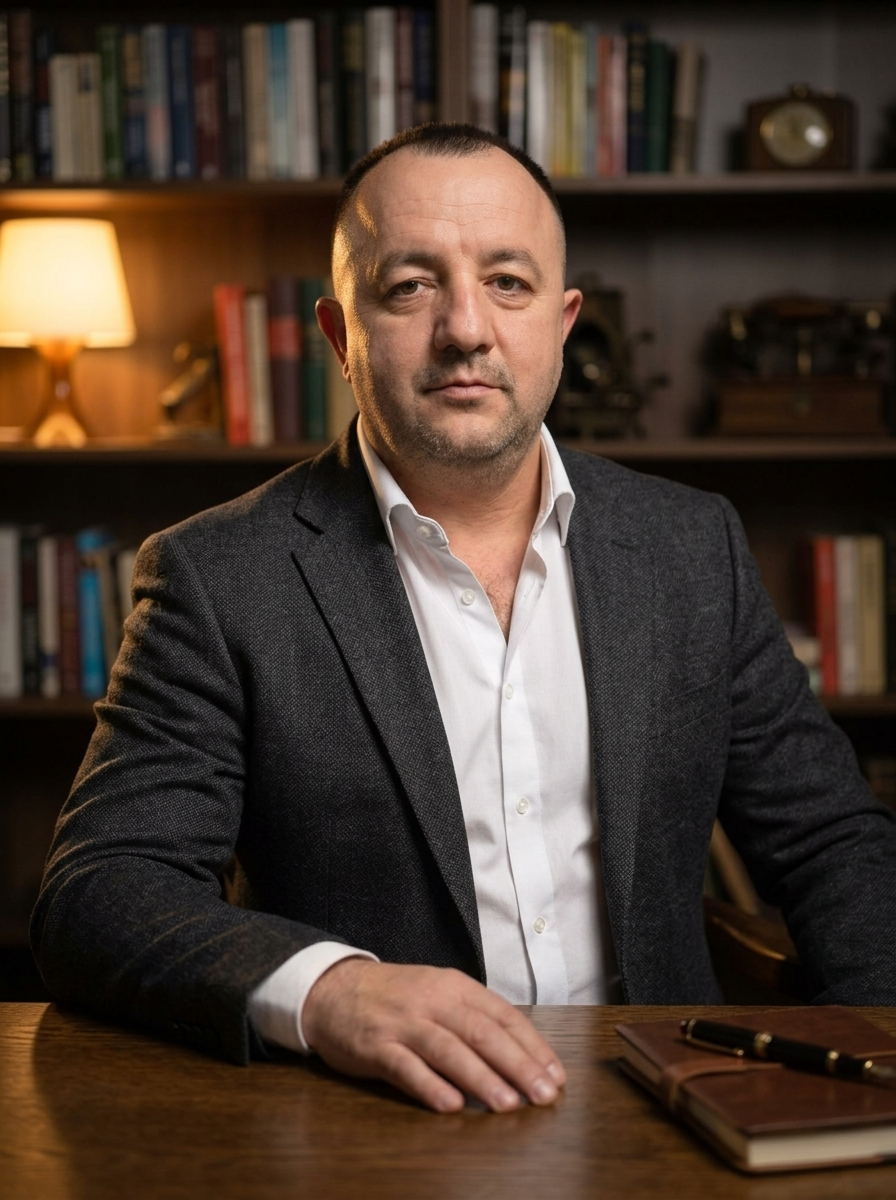 Author in a private library